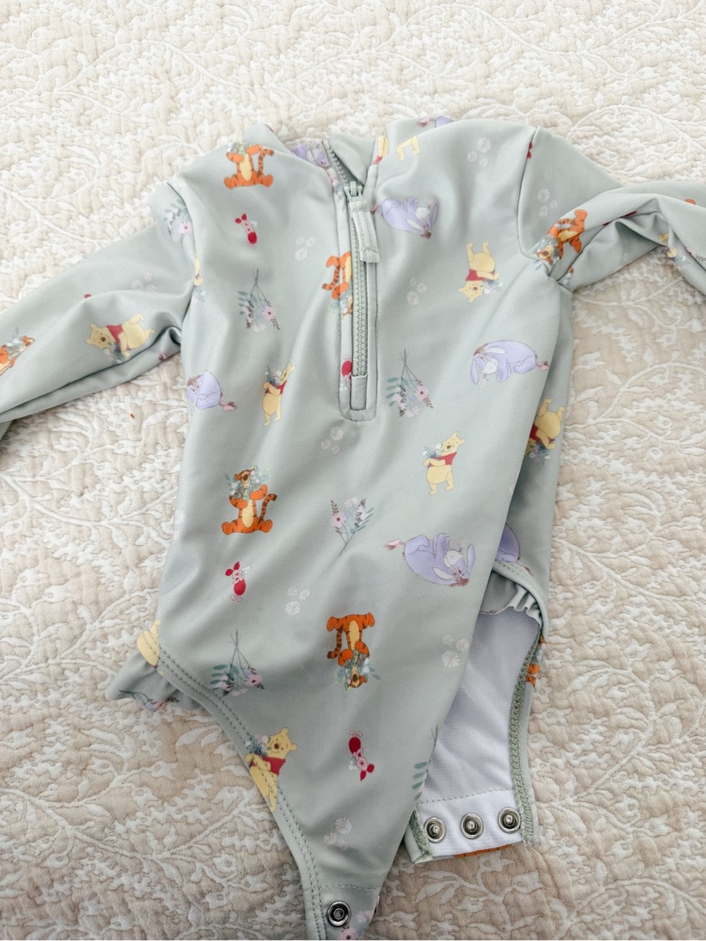 Disney Sage Green Winnie the Pooh One-Piece Bodysuit